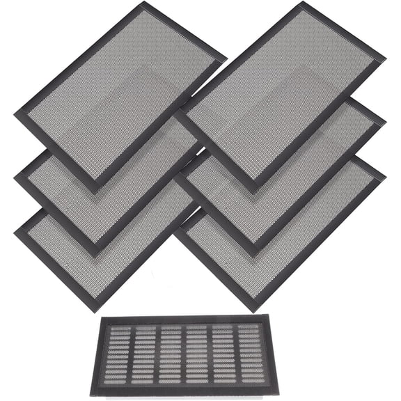 Magnetic Floor Vent Covers Air Vent Screen Register Trap Magnetic Floor Register Mesh Covers Rectangle PVC Mesh Cover for Wall Ceiling Floors Catch Debris Hair Insect(6 x 10 Inch,Black)