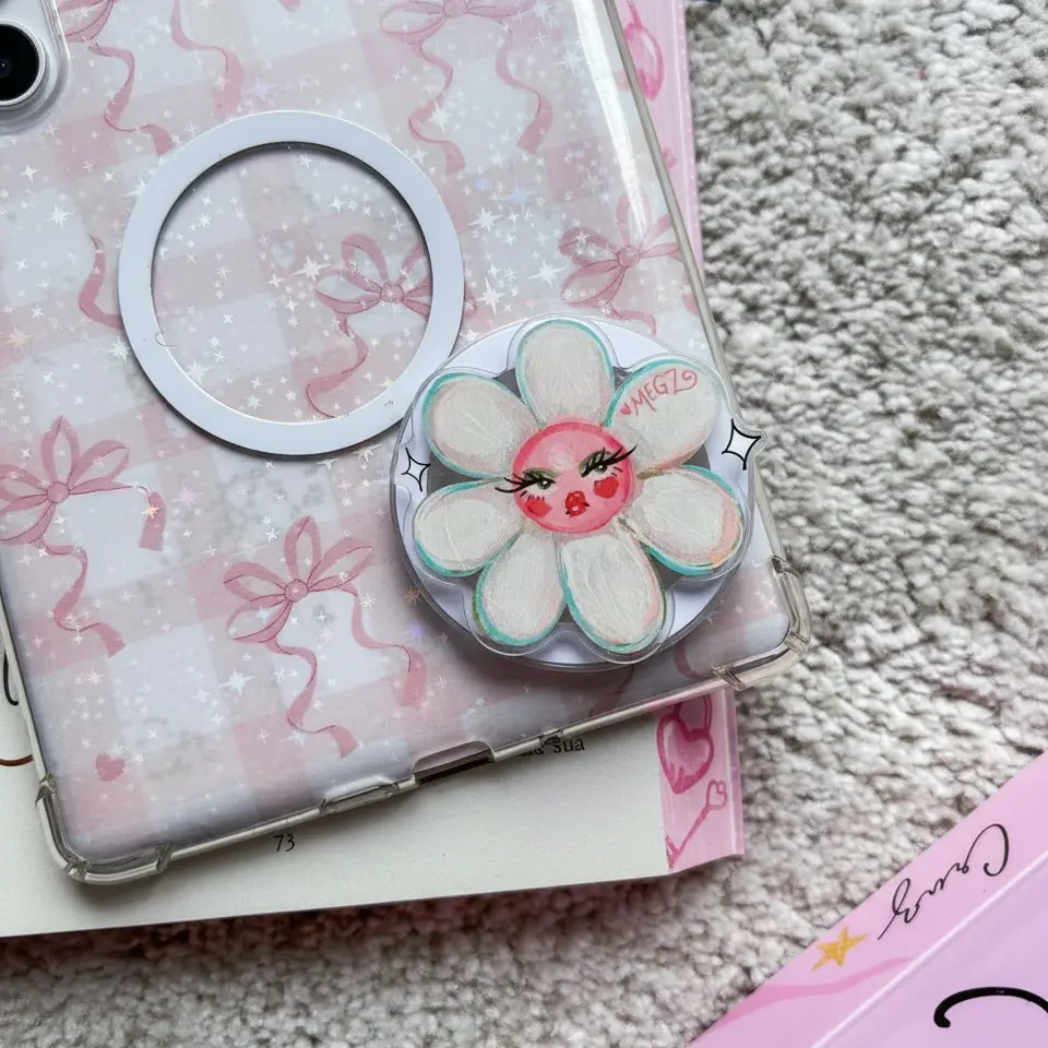 PopSocket Tulipano Primavera | PopGrip Intercambiabile Con Design Tulipani Rossi | Supporto Per Smartphone | Idea Regalo Per Amanti Giardinaggio