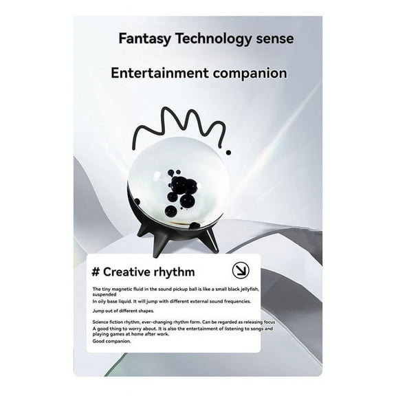 Magnetic Fluid Pickup Music Rhythm Light - Visualized Desktop Ornament,Home Decoration Speaker Sound Partner Light Black