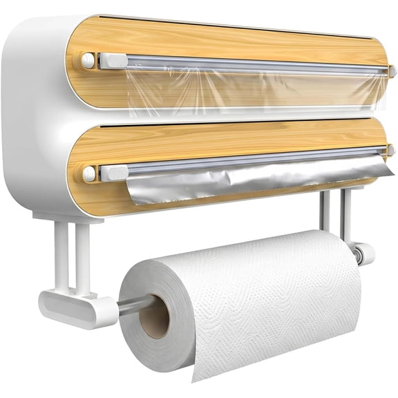 Magnetic Foil And Plastic Wrap Organizer, Paper Towel And Aluminum Foil Holder Wall Mount