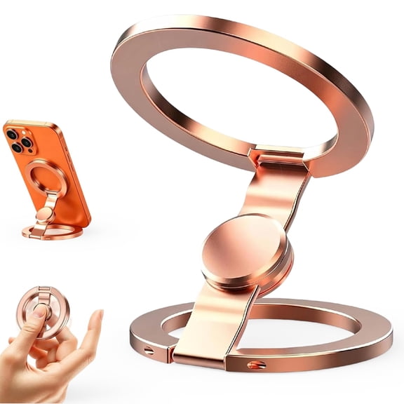 Magnetic Foldable Phone Stand & Fidget Spinner – Dual-Axis 360° Rotating Kickstand for Smartphones, Desk Mount, Stress Relief Gyroscope