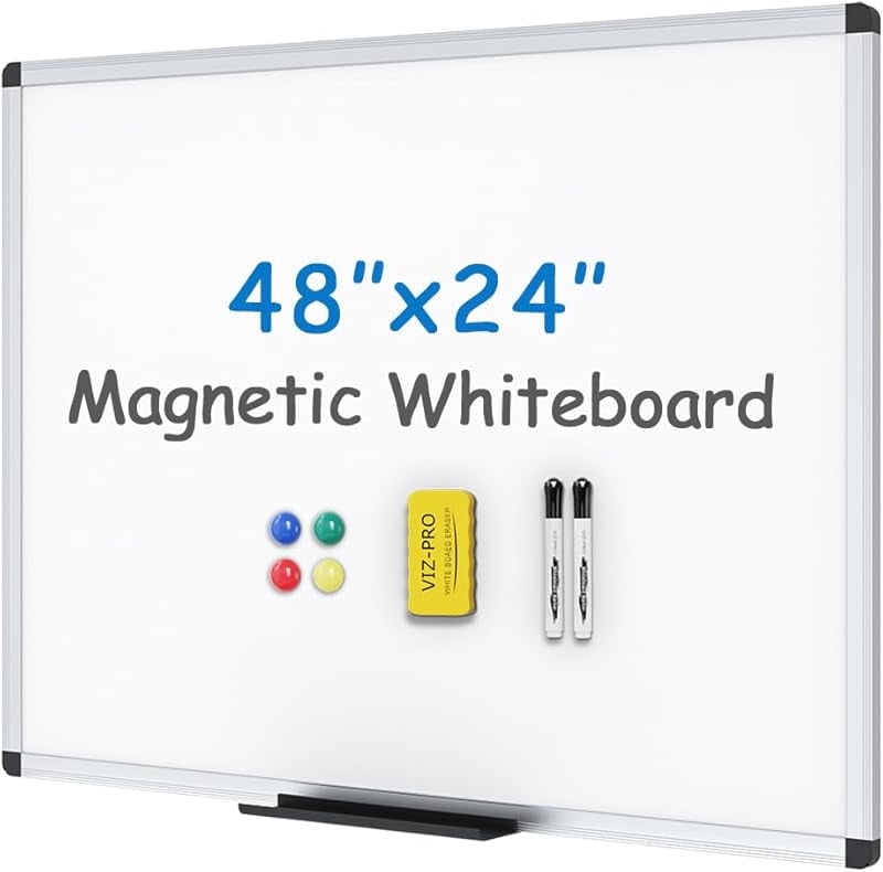 Magnetic Foldable Whiteboard, 48 x 36 Inches, Dry Erase Wall Mounted Board for School Office and Home