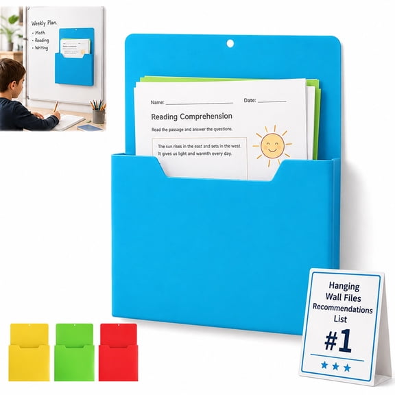 Magnetic Folders for Fridge, Whiteboard Wall Paper File Holder Organizer