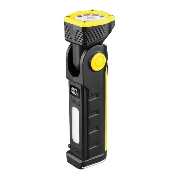 Magnetic Folding Work Light, 800 Lumens Dual LED Rechargeable Work Lamp with USB-C Charging, 90 Adjustable Head, Hands-Free Magnetic Base for Auto Repair, Camping, Emergency