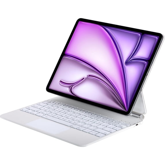 Magnetic Folio Magic Keyboard Case for iPad Air 13"(M4/M3/M2) / iPad Pro 12.9", Trackpad, Backlit,White