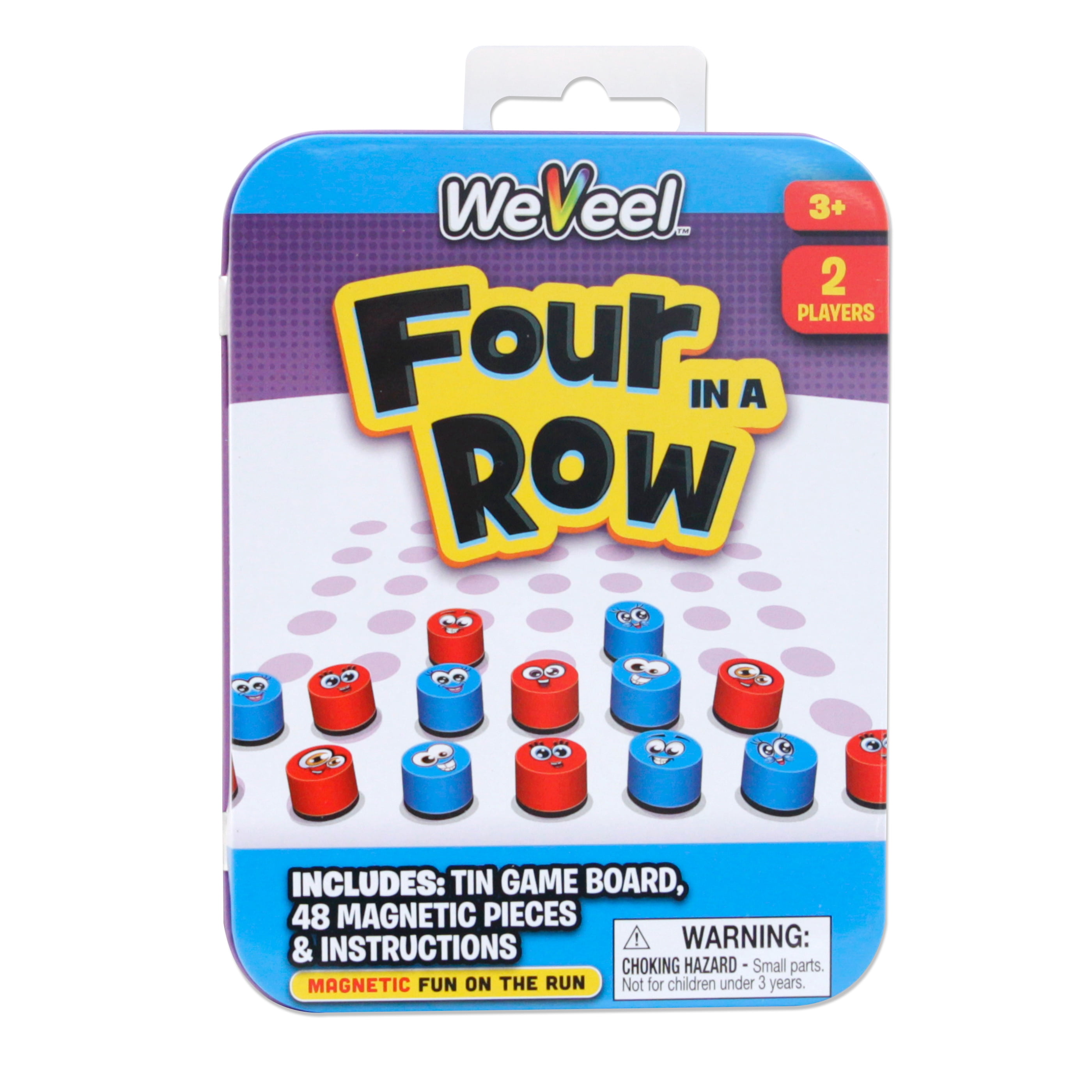 Magnetic Tic Tac Toe Tin Game by WeVeel - Ages 3+ - Birthday Party Favors 