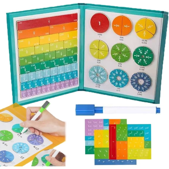 Magnetic Fraction Demonstration Book, Magnetic Fraction Book, Magnetic Fraction Tiles & Fraction Circles, Magnetic Fraction Teaching Aids