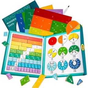 Magnetic Fraction Educational Puzzle Fraction Tiles and Circles, Equip Magnetic Score Disk Demonstrator,Math Manipulatives Enhance Early Primary School Students Mathematical Skills
