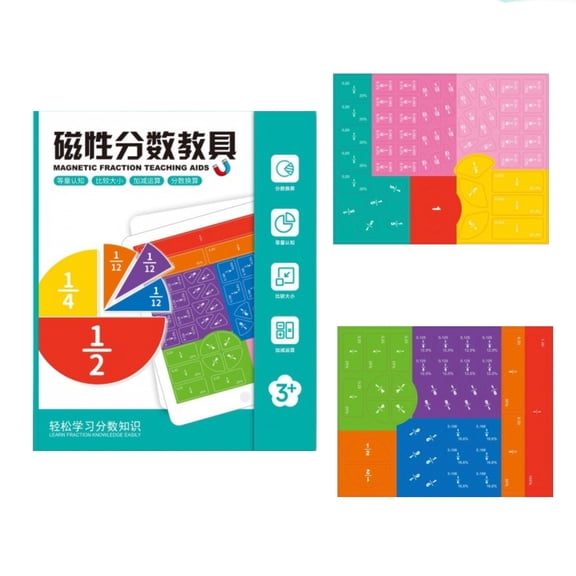 Magnetic Fraction Set, 103-Piece Math Manipulative Tool, Educational Aids for Classroom Learning