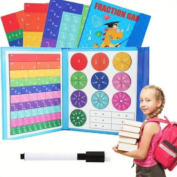 Magnetic Fraction Teaching Aids Strip Puzzle Educational Math Tools Erasable Watercolor Pen 5Ml Manipulation For