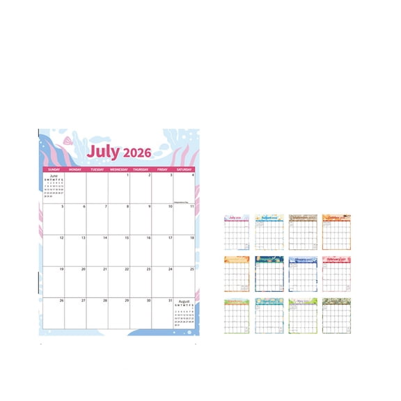 Magnetic Fridge Calendar 2026-2027 with 18-Month Planning, Large Writable Date Boxes, Durable Paper, Monthly Design, for Organizing Appointments and Family Schedules at Home or Office
