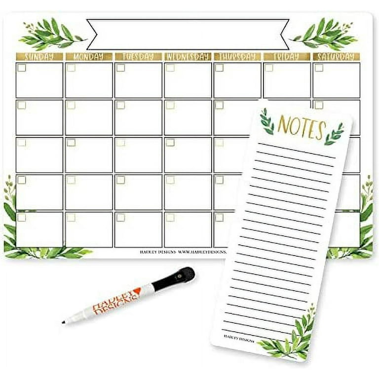Magnetic Fridge Calendar Dry Erase Magnetic Calendar for Refrigerator -  Greenery Magnetic Dry Erase Calendar for Fridge, White Board Calendar for  Wall, Dry Erase Board Calendar, Magnetic Notepad - Walmart.com