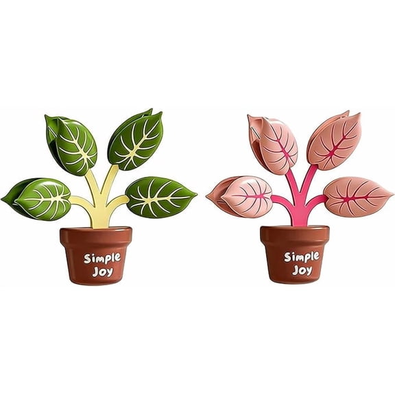 Magnetic Fridge Clips 2-Pack, Leaf Shape Decorative Refrigerator Magnets, Bag Sealer Clips for Food Storage, Locker and Whiteboard Organization