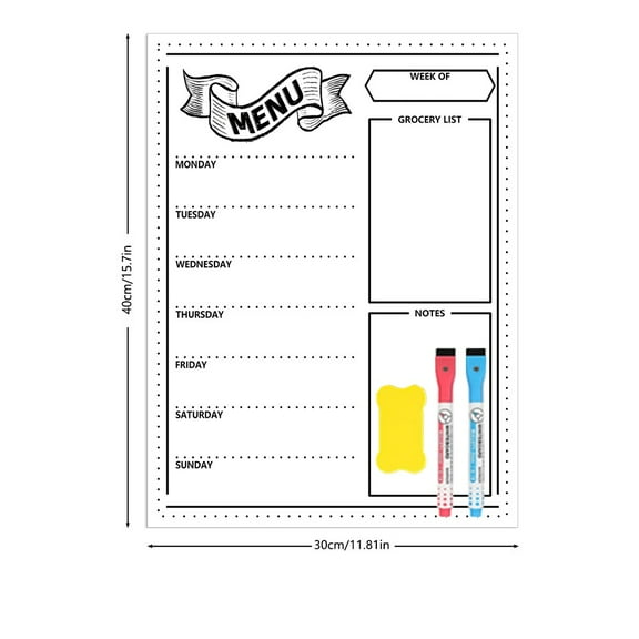 Magnetic Fridge Message Board Transparent Scratch-Resistant Durable Kitchen Memo Board