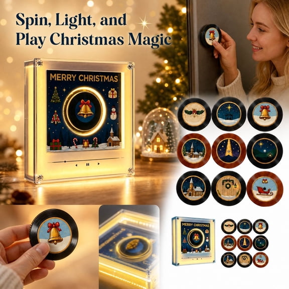 Magnetic Fridge Music Player, 128MB Programmable Music Player NFC Enabled with Led Light, Music Box Fridge Magnet with Player Set, NFC Music Discs for Home Office