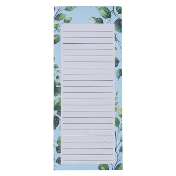Magnetic Fridge Notepad, Plant Pattern Lined Memo Pad, Tear Off To Do List Notepad, 50 Sheet Floral Plant Lined Magnetic Writing Pad, Reminder Notepad for Refrigerator, Whiteboard, Metal Cabinet