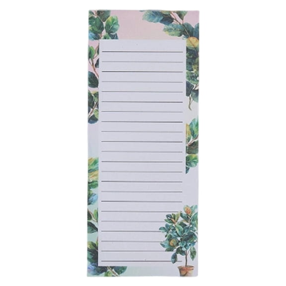 Magnetic Fridge Notepad, Plant Pattern Lined Memo Pad, Tear Off To Do List Notepad, Grocery List Magnet Notepad, Daily Task Planning Notepad, 50 Sheets Floral Plant Themed Lined Writing Pad