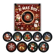 Magnetic Fridge Vinyl Music Box Christmas, Music Magnets for Refrigerator, NFC Spinning LED Night Light, Kitchen Festive Xmas Decor Gift Set 10 Pcs