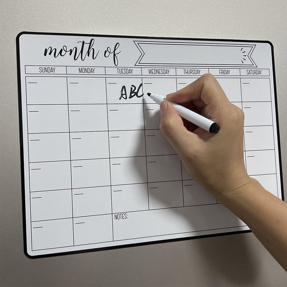 Magnetic Fridge Whiteboard | Erasable Weekly Planner & Message Board for Kitchen Organization | 16.93x12.99in Dry-Erase Board with 1 Message Center
