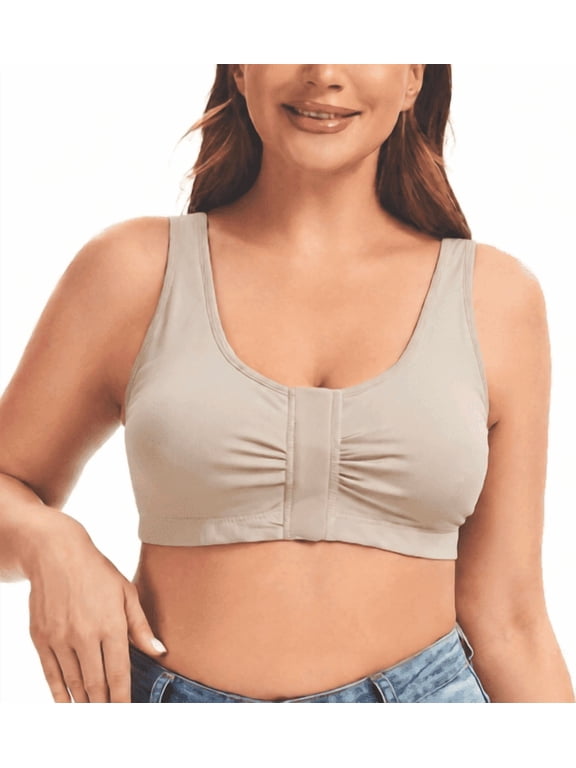 Magnetic Front Closure Pocketed Adaptive Bra - Easy On Front Closure Mastectomy Bra