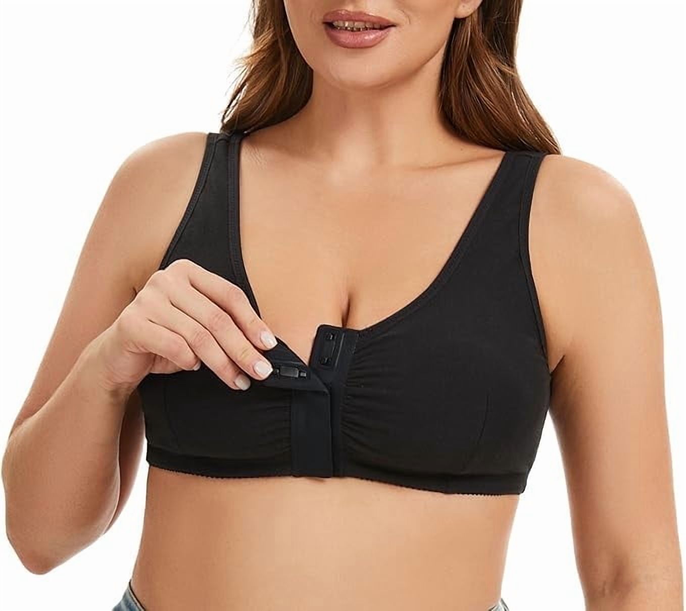 Magnetic Front Closure Pocketed Adaptive Bra - Easy On Front Closure Mastectomy Bra