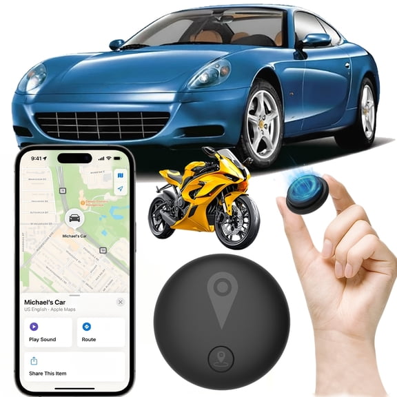 Magnetic GPS Car Tracker Only for iOS Find My, Built-In Strong Magnet, 360 Days Long Battery, No SIM & Monthly Fee Anti-Theft Locator for Car Bike Valuables