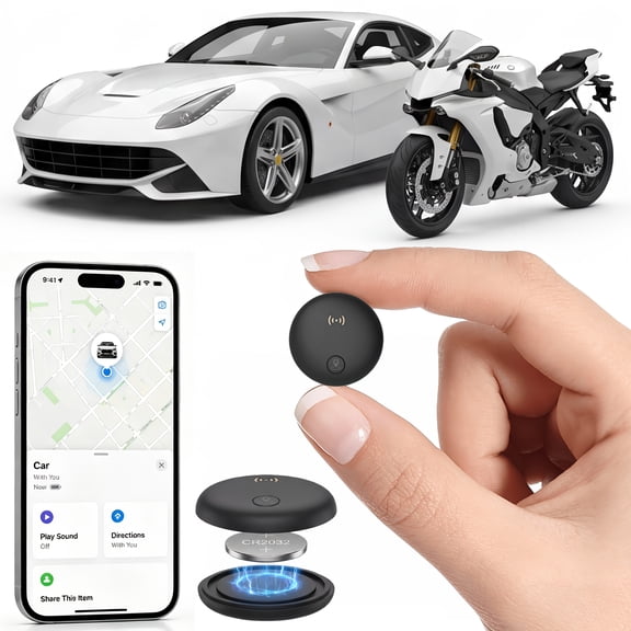 Magnetic GPS Tracker for Apple Find My, Built-in Magnet Real-Time Locator, No SIM & Monthly Fees, Tracking Device for Cars, Pets and Vehicles, Compatible with iOS