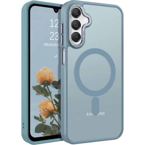 Magnetic for Galaxy A15 5G Phone Case, Samsung Galaxy A15 5G Case,[Compatible with MagSafe] Translucent Matte Slim Shockproof Women Men Protective Case Cover for Galaxy A15 5G, Grey Blue