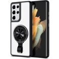 thumbnail image 1 of Magnetic for Galaxy S21 Ultra Case with Ring Kickstand,[10 FT Military Grade Drop Protection] Slim Protective Translucent Matte,TPU+PC Luxury Protective Phone Case Black 23-s21u-01, 1 of 13