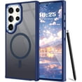 thumbnail image 1 of Magnetic for Galaxy S24 Ultra Case,Anti-Skid Edge Samsung S24 Ultra Case Compatible with Magsafe,Silky Translucent Back Cover Drop Proof Slim Thin Translucent Matte Case for Galaxy S24 Ultra,2024,Blue, 1 of 13