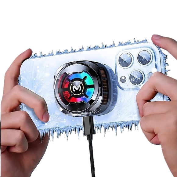 Magnetic Gaming Phone Cooler Cryo Cooling Turbo RGB Portable Radiator Fan with Clip, Built-in Strong Magnet, for iPhone & Android, Ideal for Gaming, Vlogging, and Live Streaming MagSafe Compatible
