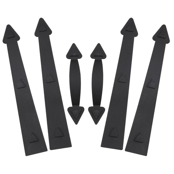 Magnetic Garage Door Decor Hardware Kit Black 4 Hinges 2 Handles