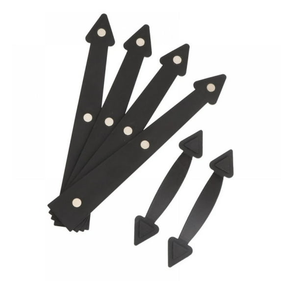 Magnetic Garage Door Handles | Decorative Faux Hinges Hardware Kit | Six Piece Black Accessories Set | Decor Accents That Give a Beautiful Design and are Easy to Install