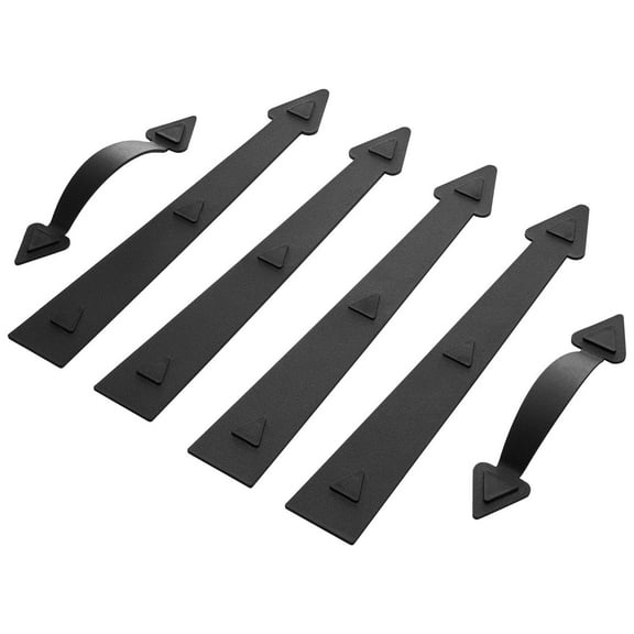 Magnetic Garage Door Hardware Kit Black Coachman Style 4 Hinges 2 Handles Decorative Hinges Handles No Installation Required Enhances Barn Door Look