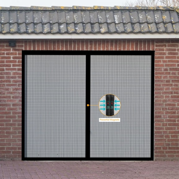 Magnetic Garage Door Screen 10x8ft, Durable Fiberglass Garage Door Screen