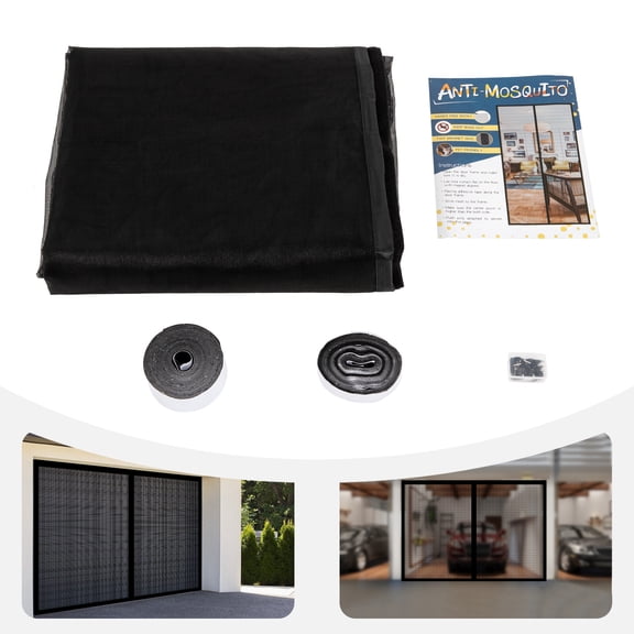 Magnetic Garage Door Screen 10x8ft Fiberglass Garage Door Screen Handsfree Entry Garage Screen with Closure Weighted Bottom