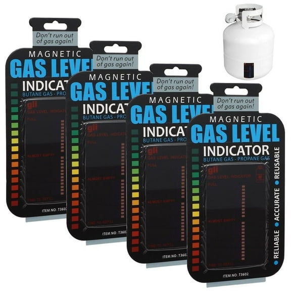 Magnetic Gas Level Indicator, 4 PCS Reusable Propane Fuel Level Indicators, Propane Gas Tank Gauge, Butane Gas Level Indicator for Home Kitchens, Outdoor Barbecues, Camping