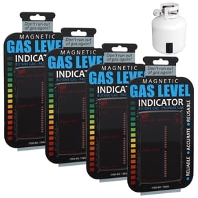 Magnetic Gas Level Indicator, 4 PCS Reusable Propane Fuel Level Indicators, Propane Gas Tank Gauge, Butane Gas Level Indicator for Home Kitchens, Outdoor Barbecues, Camping