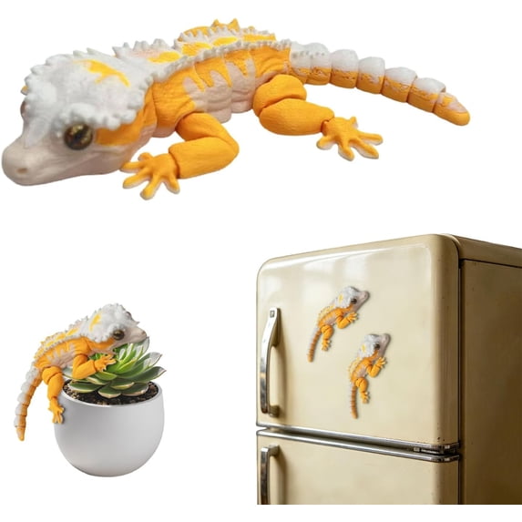 Magnetic Gecko Fridge Magnet, Articulated Animal Decoration