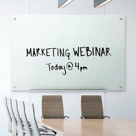 Magnetic Glass Dry Erase White Board, 24''W x 18''H Whiteboard, Infinity Frameless Mounting, White Surface (G2418W)