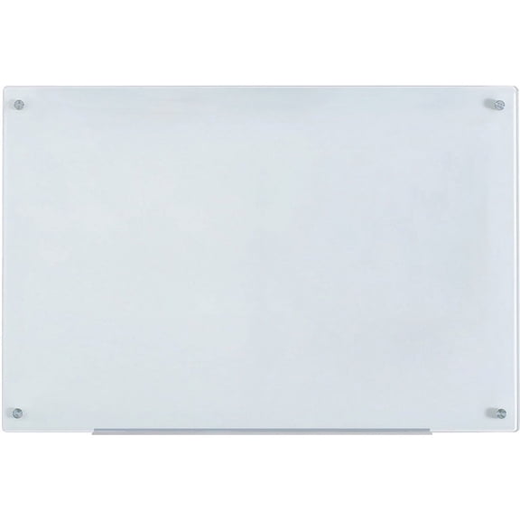 Magnetic Glass Dry-Erase Whiteboard Set - 24" x 36" - Includes Magnets, and Aluminum Marker Tray