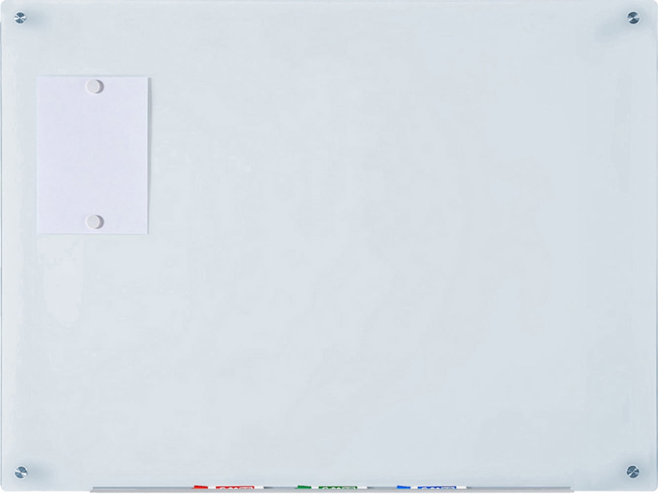 Tempered Glass Magnetic White Dry-Erase Board with Aluminum Tray