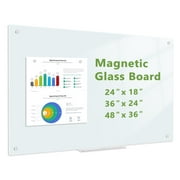 Magnetic Glass Whiteboard 48'' x 36'' Large Tempered Glass Dry Erase Board for Wall, Frameless Whiteboards Magnetic Dry Erase White Board for Wall