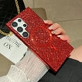 thumbnail image 1 of Magnetic Glitter Case for Samsung Galaxy S24 Ultra, [Compatible with MagSafe Charging] Luxury Plating Bling Sparkly Slim Shockproof Anti-Scratch Phone Cover for Galaxy S24 Ultra Women Girls, Red, 1 of 10