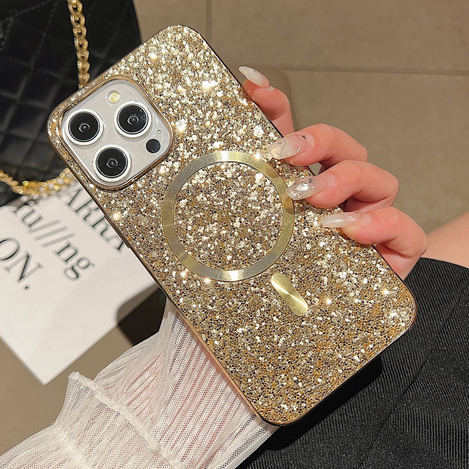 Amazon Gold Glitter Iphone 12 Pro Max Case For IPhone 14 13 12 Pro