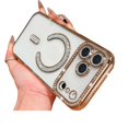 thumbnail image 1 of Magnetic Glitter Diamond for iPhone 17 Pro Max Case[Compatible with MagSafe]Glitter Rhinestone Diamond Camera Lens Protector Plated, Clear Slim Military Drop Shockproof Cover for Women, 1 of 6