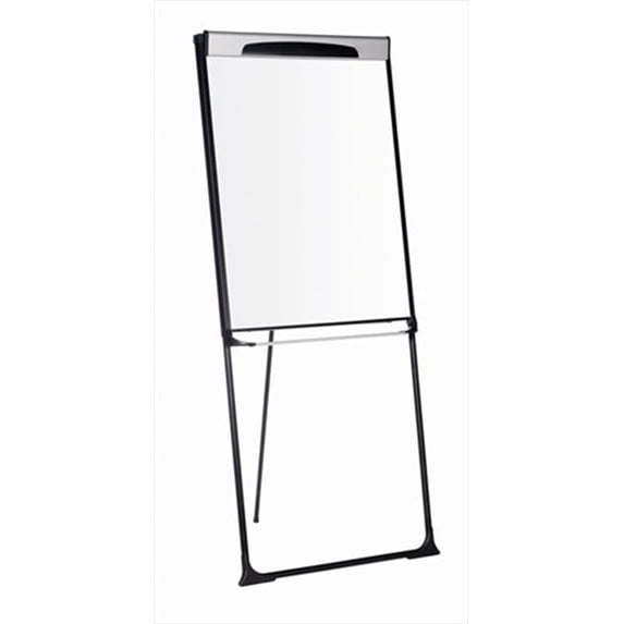 Magnetic Gold Ultra Dry Erase Footbar Presentation Easel, Black & Silver