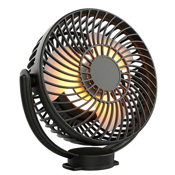 Magnetic Golf Cart Fan, Rechargeable 10000mAh Fan, 4-Speed 360 Rotation, Timer Function, LED Lighting, Magnetic Base
