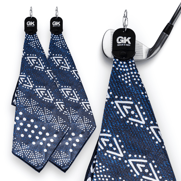 Magnetic Golf Towel for Clubs - Ultimate Gear Solution, Super Absorbent, Scratch-Free Cleaning - Blue - Set of 2 - 16"x20" with Powerful Magnetic Attachment and 380 GSM Thickness