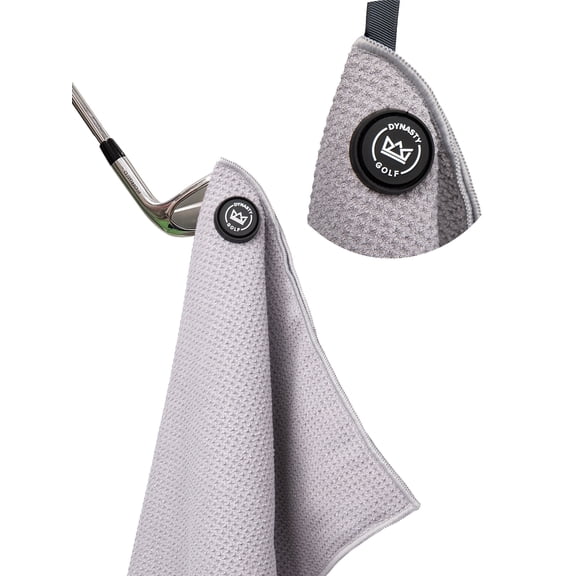Magnetic Golf Towel for Golf Bags - Microfiber Golf Towels for Men & Women - Waffle Golf Bag Towel with Magnet (Gray)